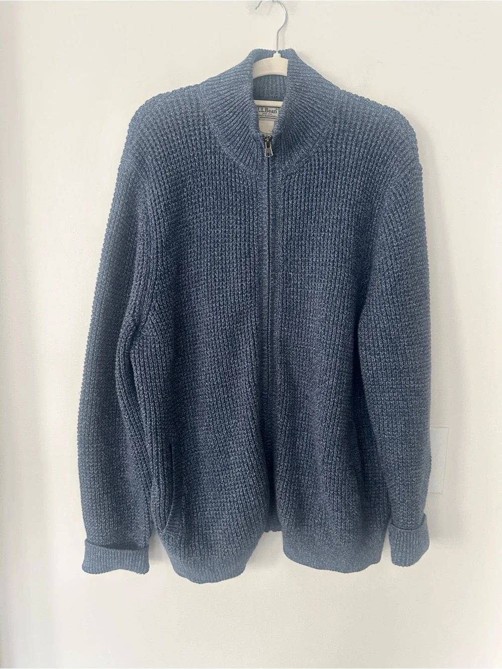 L.L.Bean Organic Cotton Full Zip Heavy Men’s Sweater XL